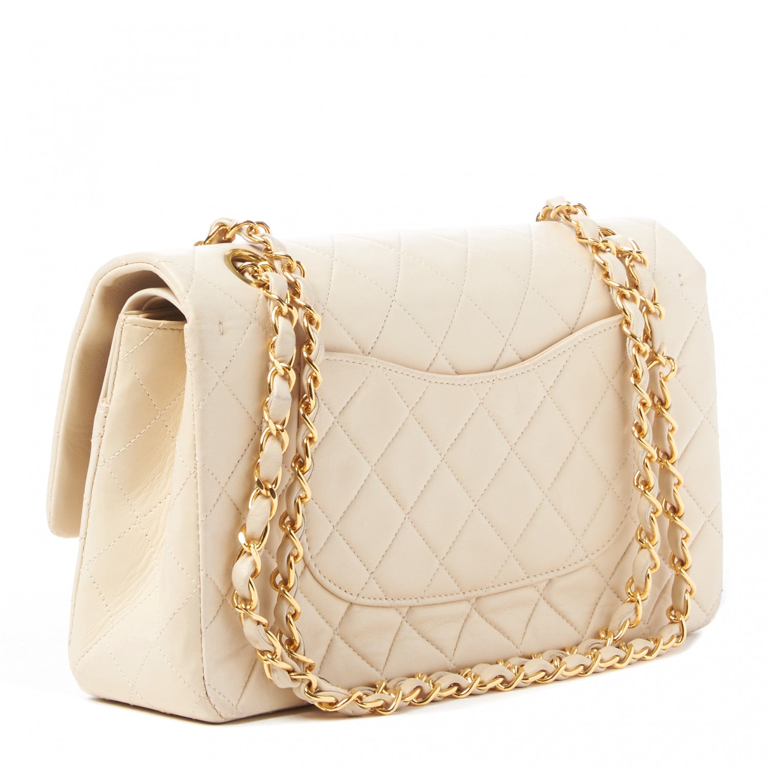 Chanel Lambskin Quilted Medium Double Flap Light Beige 2 of 9