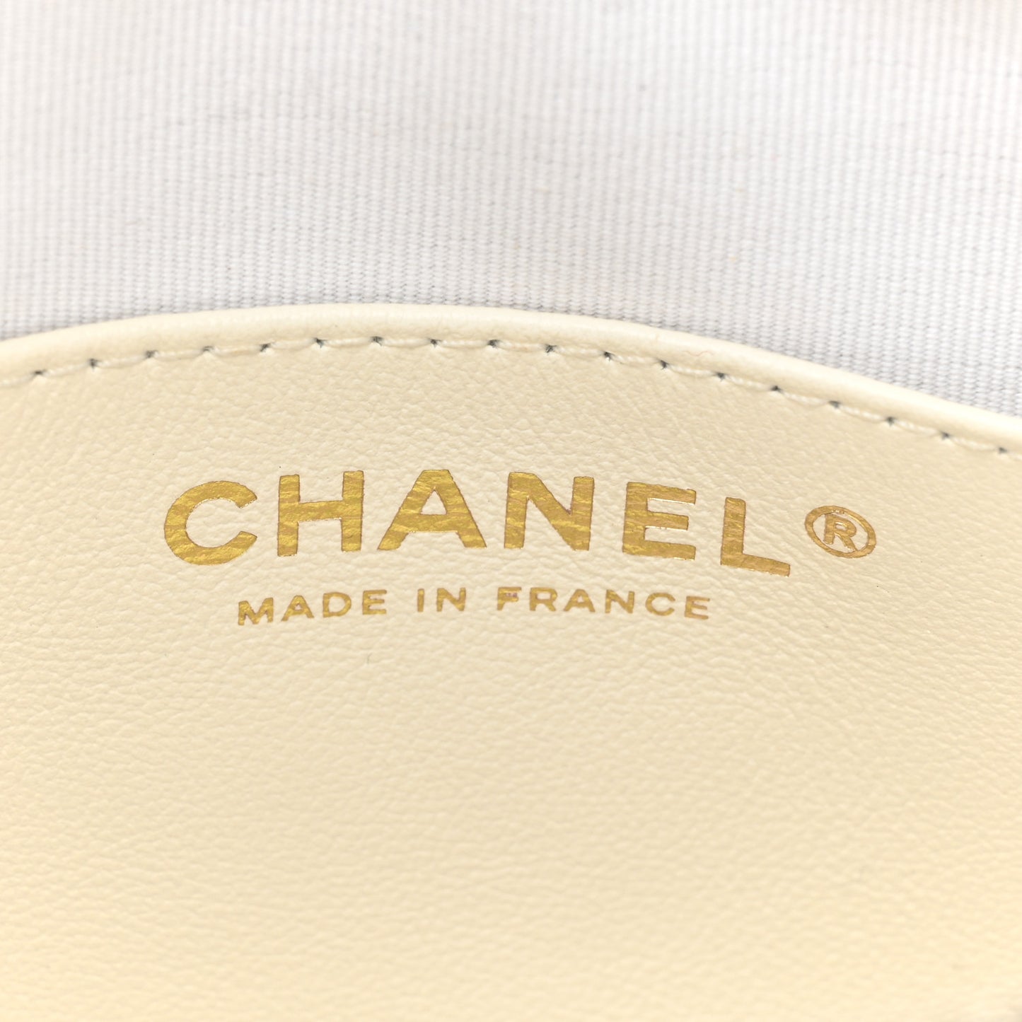 Calfskin Quilted Small Camera Case White