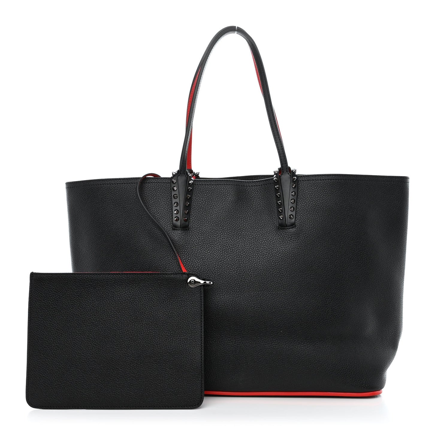 Calfskin Spikes East West Cabata Tote Black