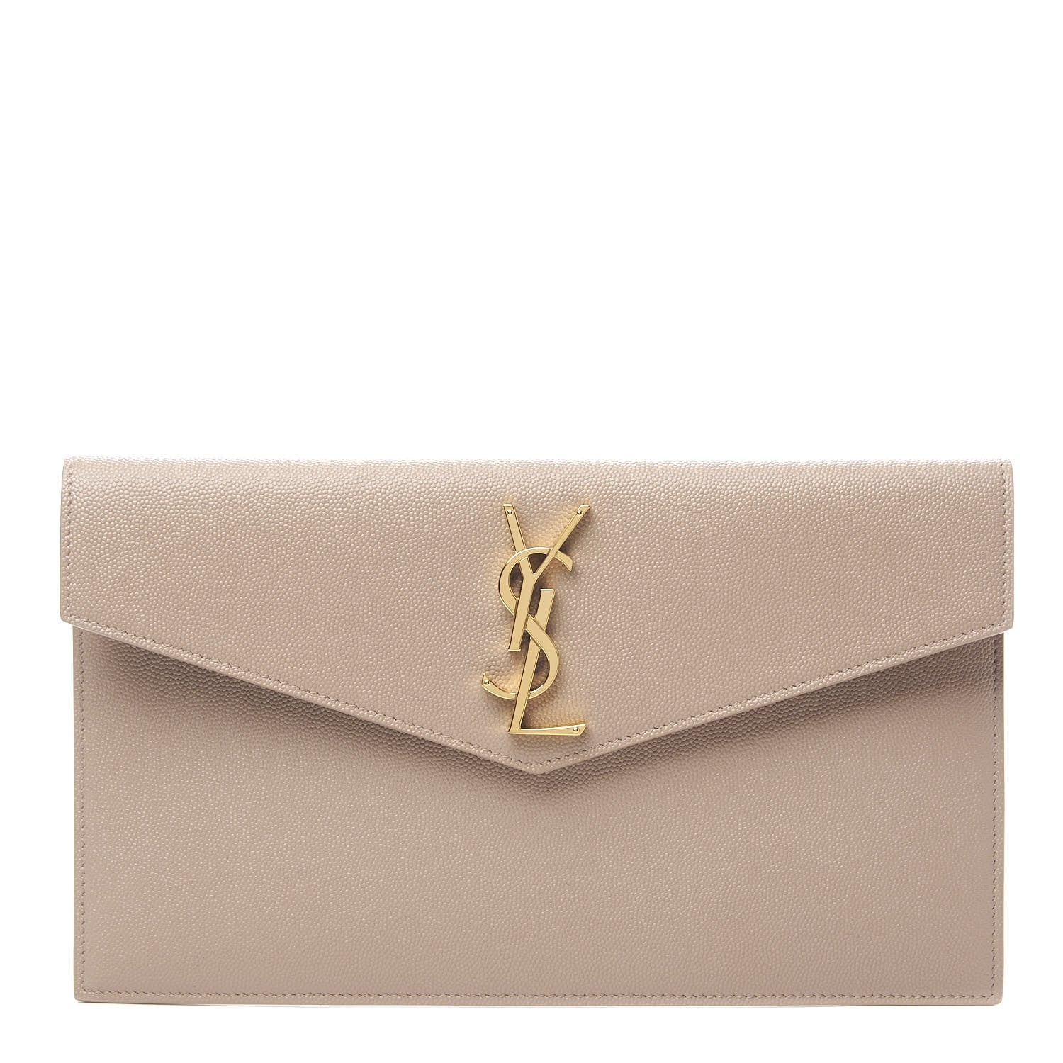 Saint Laurent Grain De Poudre Uptown Pouch Dark Latte 1 of 10