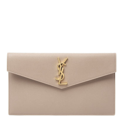 Saint Laurent Grain De Poudre Uptown Pouch Dark Latte 1 of 10