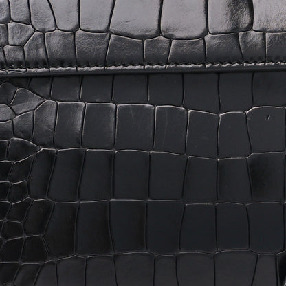 Alaia Crocodile Embossed Pochette Black 8 of 11