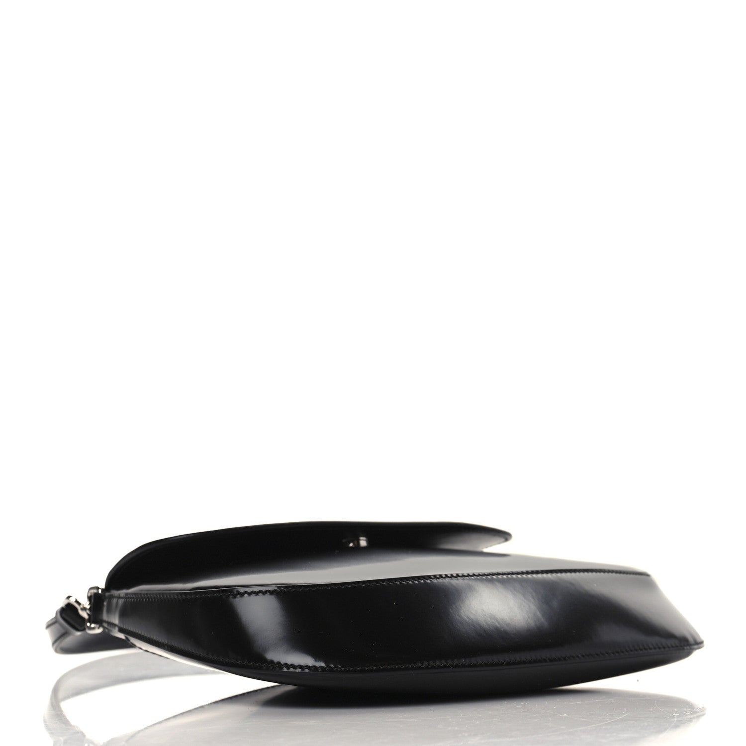 Prada Spazzolato Cleo Flap Shoulder Bag Black 4 of 9