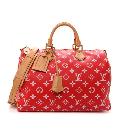 Louis Vuitton Calfskin Monogram Speedy P9 Bandouliere 40 Red 1 of 8