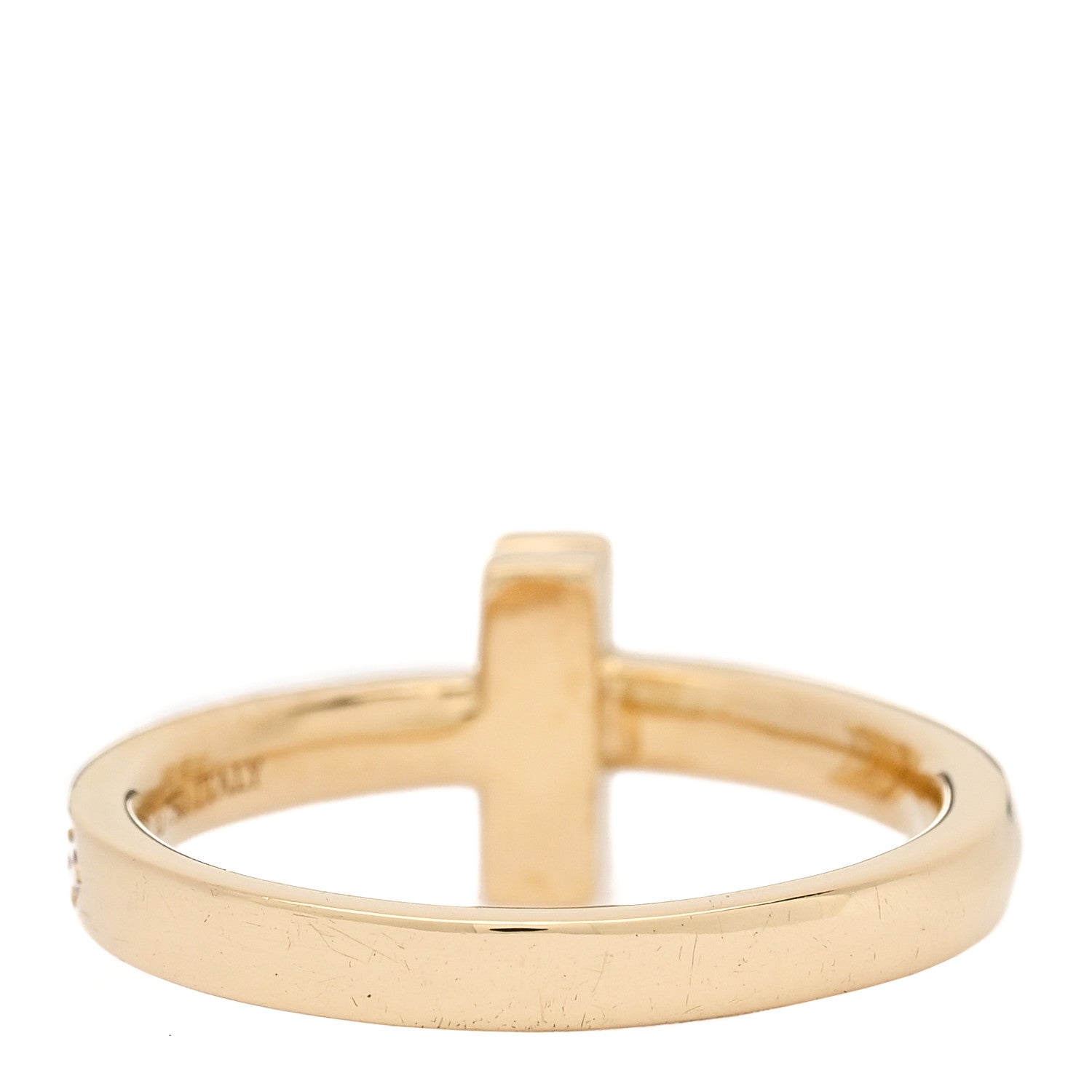 Tiffany 18K Yellow Gold Diamond T T1 Ring 49 5 2 of 4