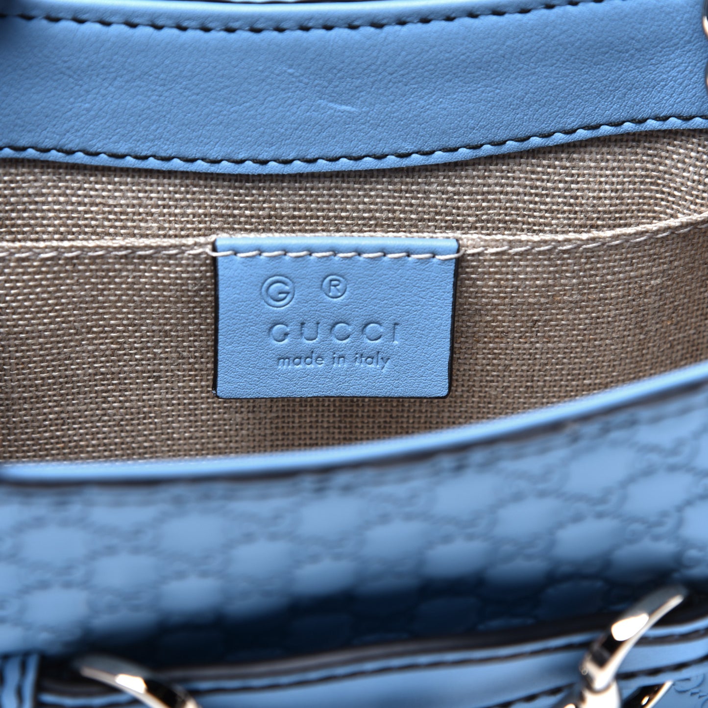 Soft Microguccissima Mini Emily Chain Shoulder Bag Mineral Blue