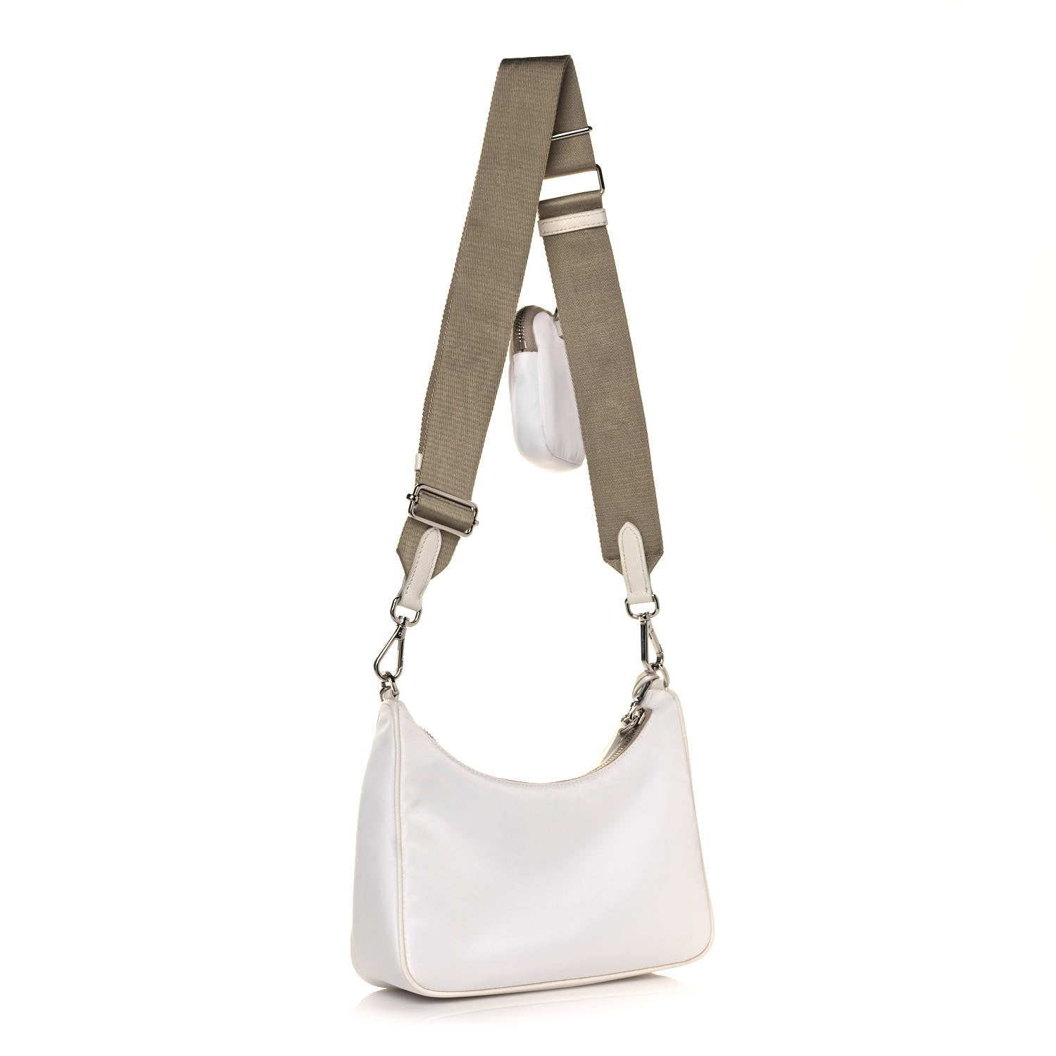 Prada Nylon Re-Edition 2005 Shoulder Bag White 3 of 13