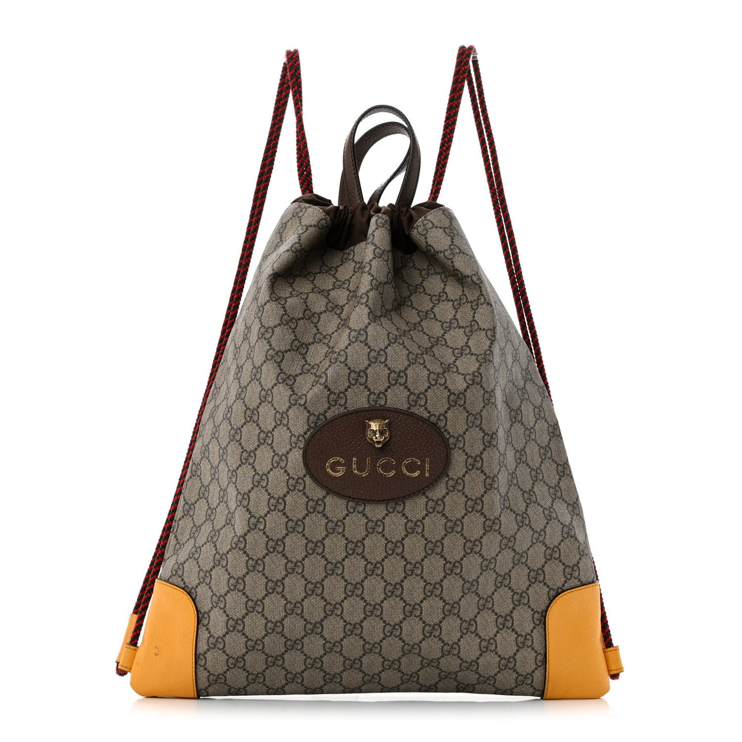 GG Supreme Monogram Neo Vintage Drawstring Backpack Beige New Acero Crop