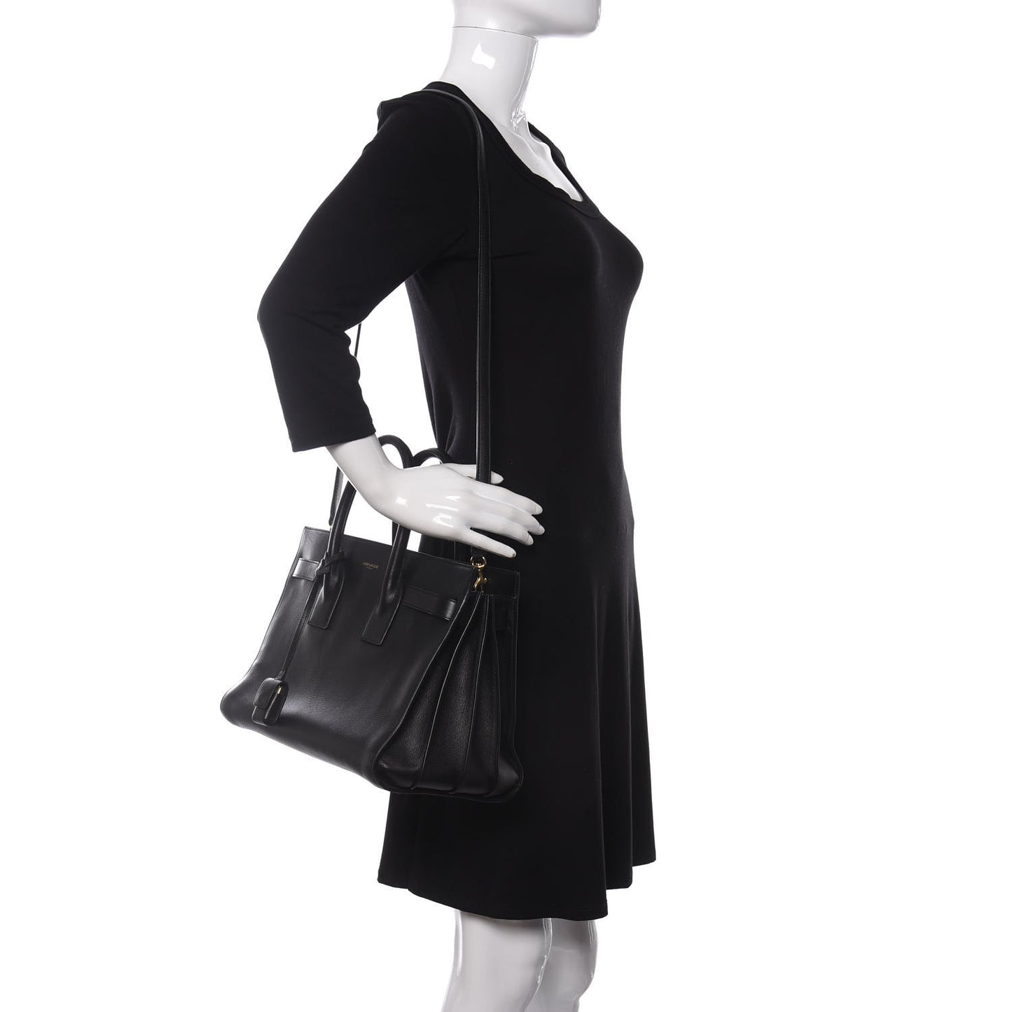 Calfskin Small Sac De Jour Black
