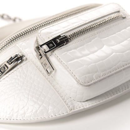 Alexander Wang Crocodile Embossed Patent Mini Top Handle Attica Belt Bag White 6 of 9