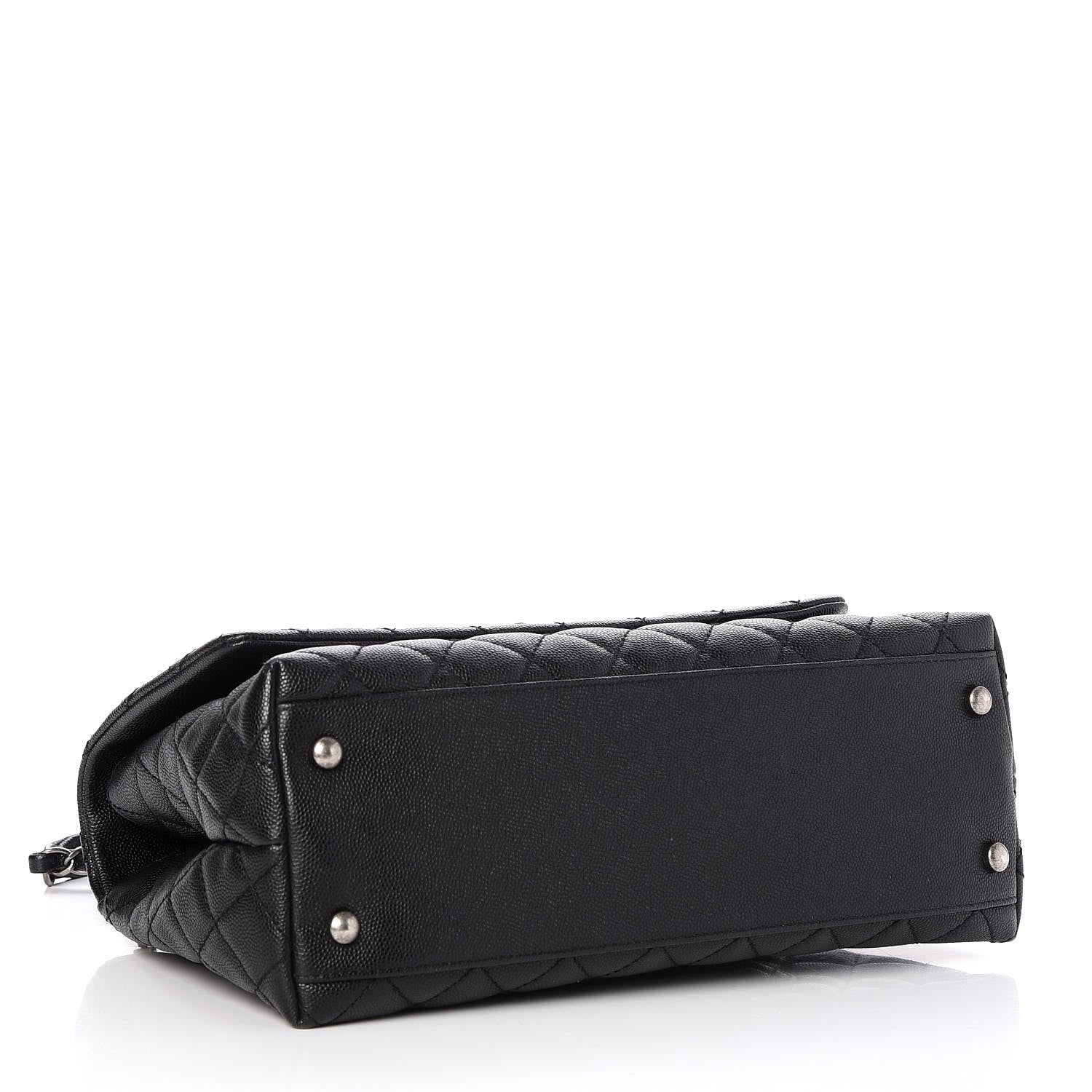 Chanel Caviar Lizard Quilted Small Coco Handle Flap Black 5 of 9