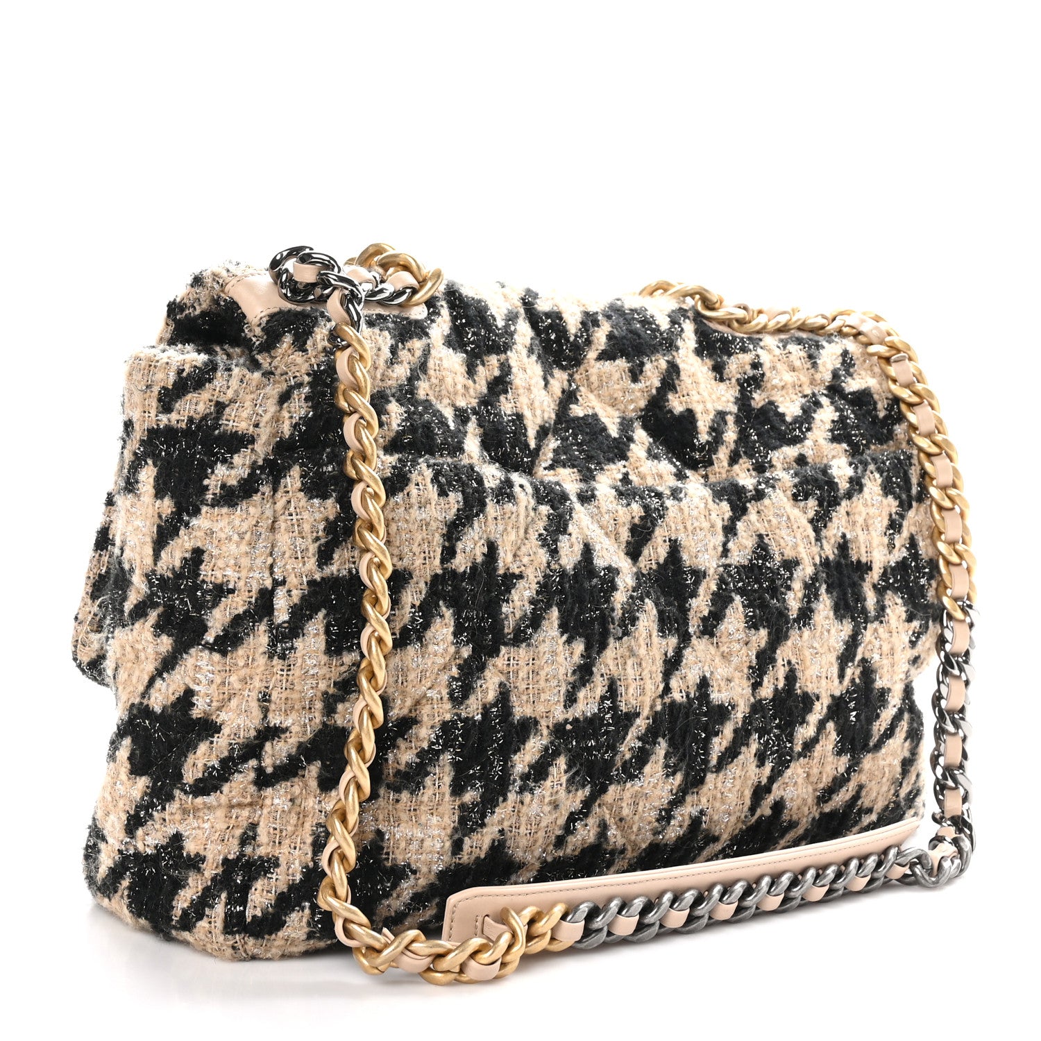 Chanel Tweed Maxi Chanel 19 Flap Beige Black 3 of 10