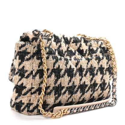 Chanel Tweed Maxi Chanel 19 Flap Beige Black 3 of 10