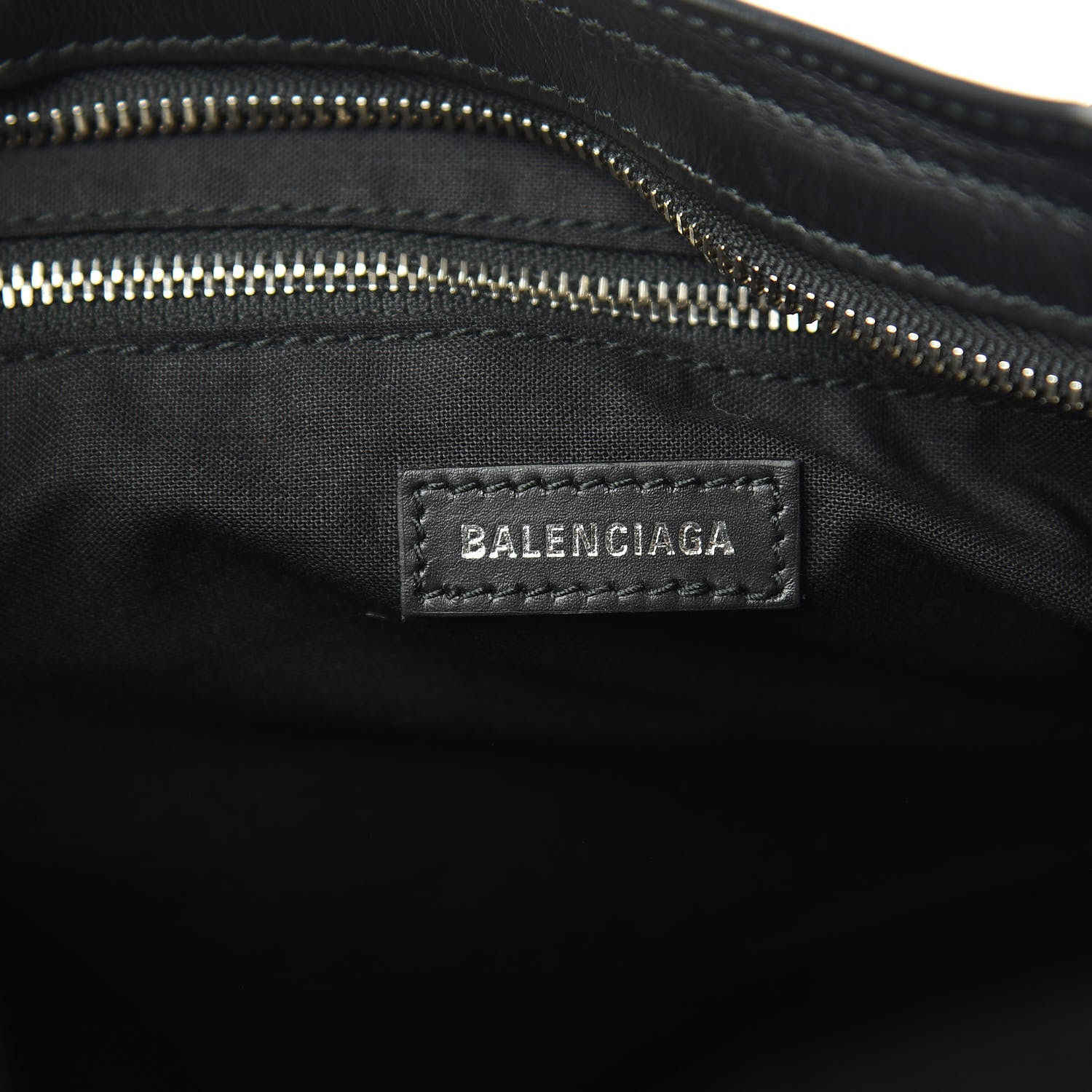 Balenciaga Canvas Satin Calfskin Diagonal Allover Logo Print Classic Silver Hardware S City Black White 6 of 8