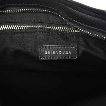 Balenciaga Canvas Satin Calfskin Diagonal Allover Logo Print Classic Silver Hardware S City Black White 6 of 8