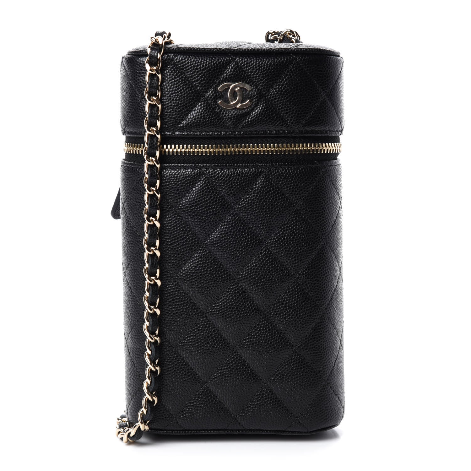 Chanel Caviar Quilted Phone Holder With Chain Black 1 of 11