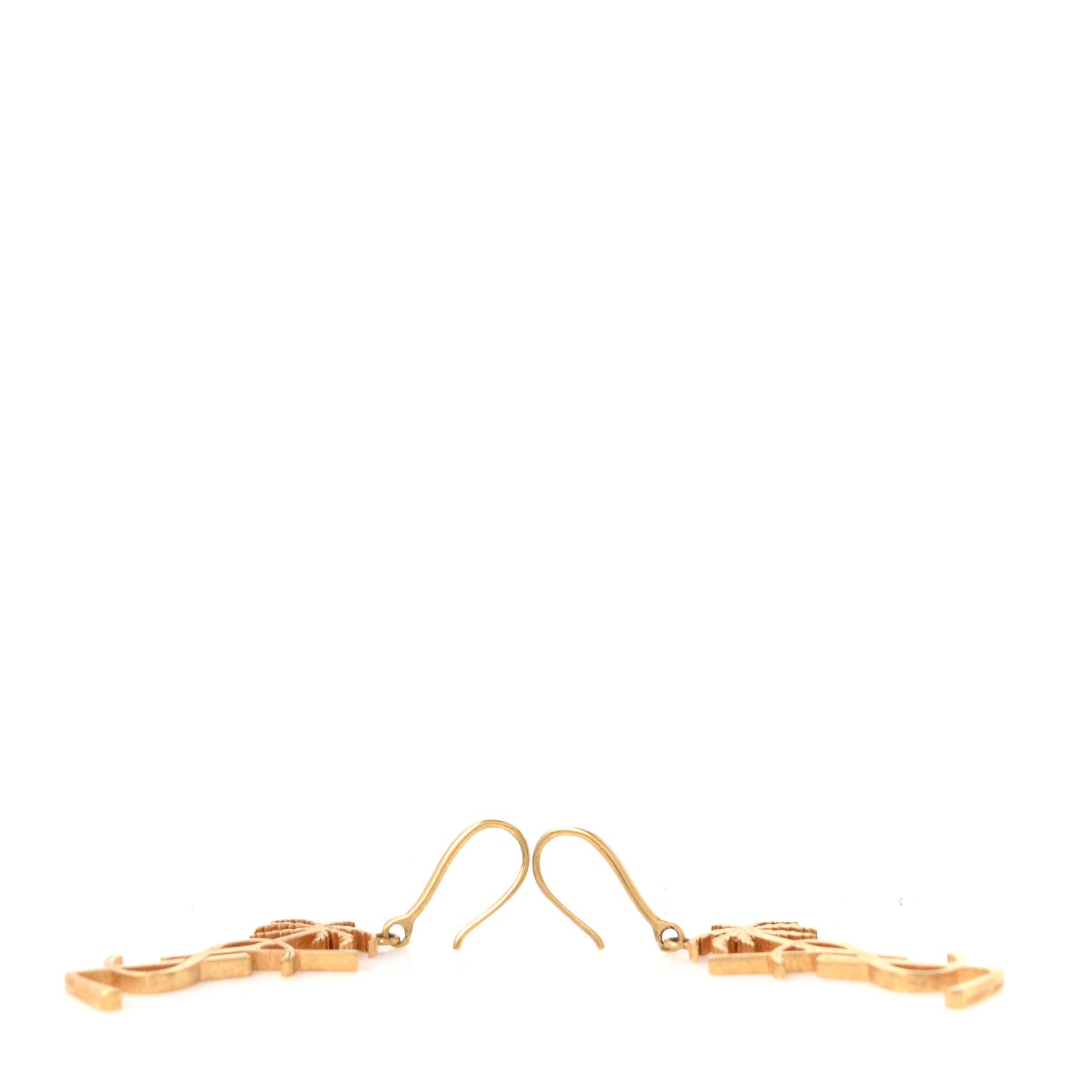Saint Laurent Metal Monogram Palm Earrings Gold 3 of 4
