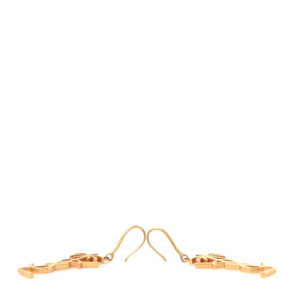 Saint Laurent Metal Monogram Palm Earrings Gold 3 of 4