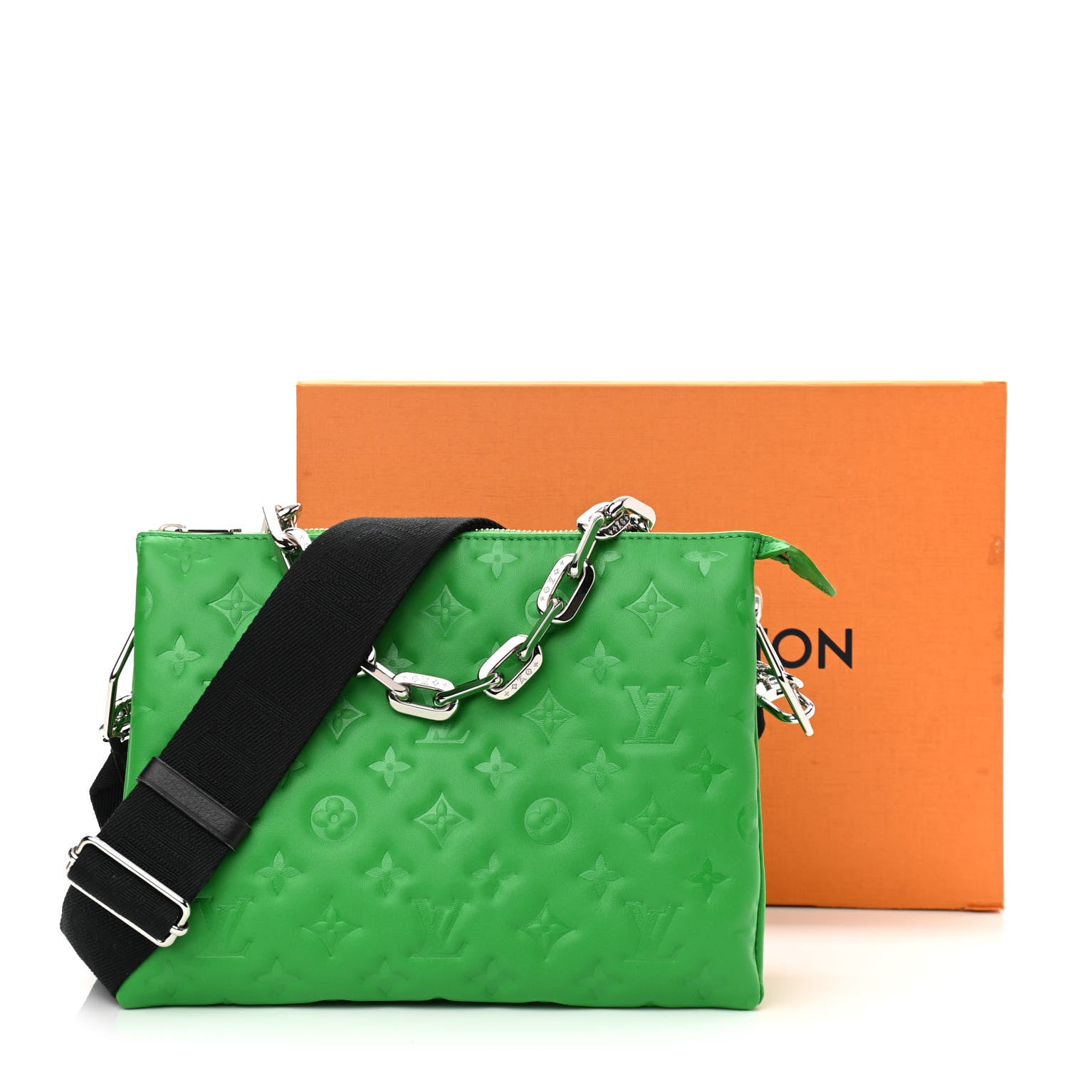 Louis Vuitton Lambskin Embossed Monogram Coussin PM LV Motion Green 10 of 10