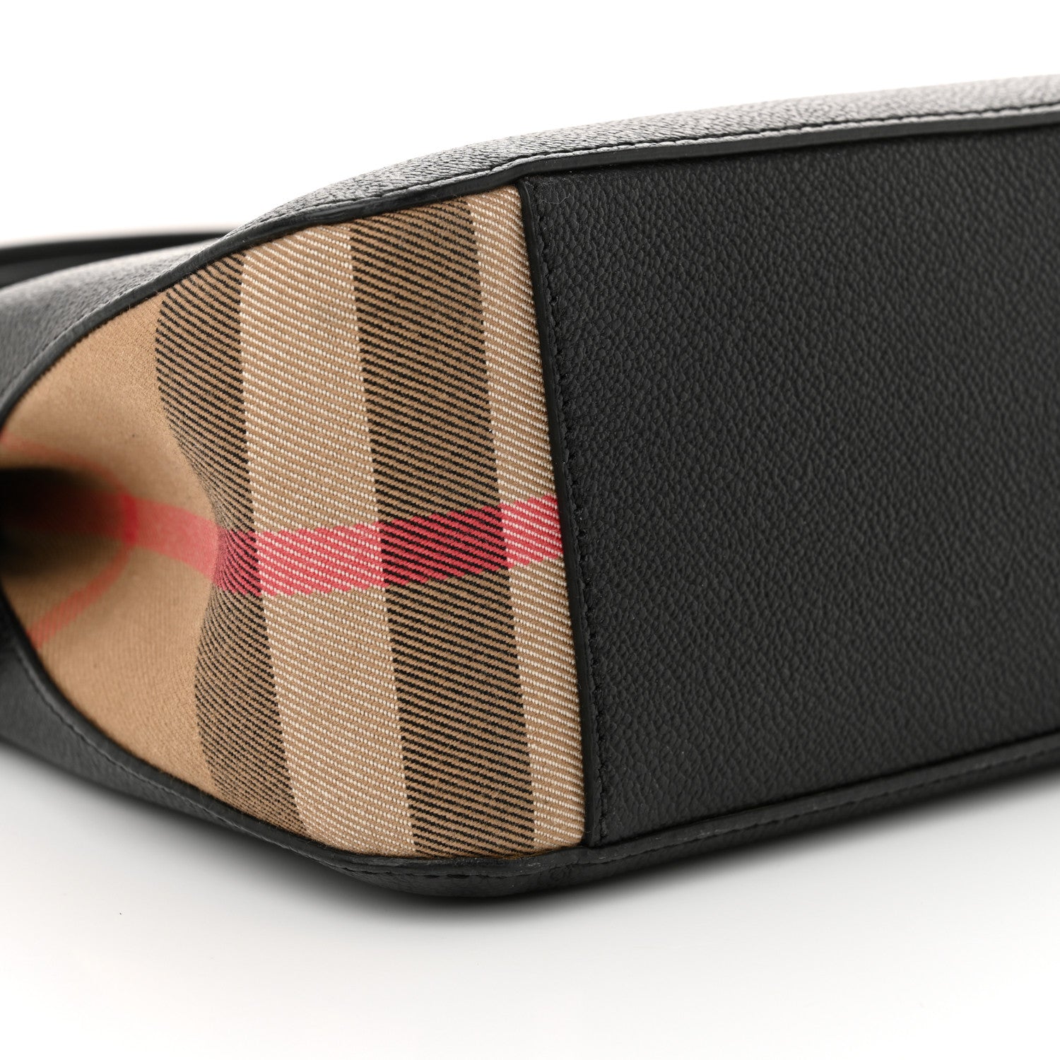 Burberry Soft Grain Calfskin House Check Small Helmsley Crossbody Black 8 of 10