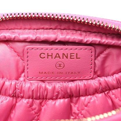 Chanel Caviar Quilted Small Curvy Pouch Cosmetic Case Pink 6 of 9