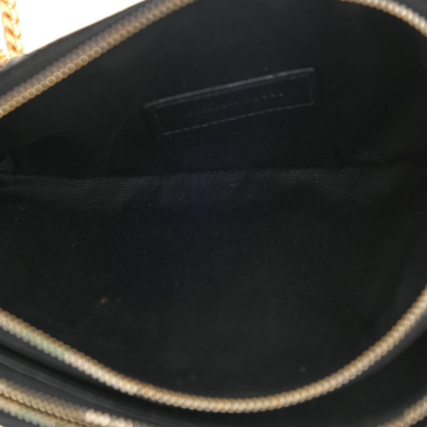 Grained Lambskin Quilted Mini Becky Double Zip Bag Black