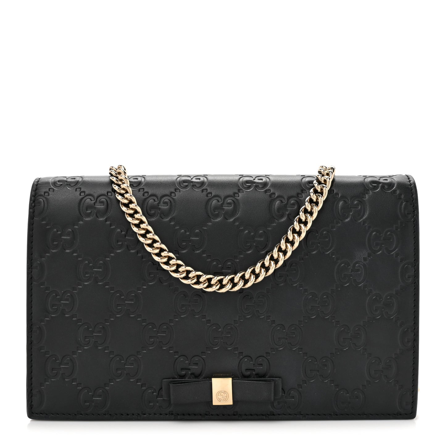 Guccissima Signature Bowy Chain Wallet Black