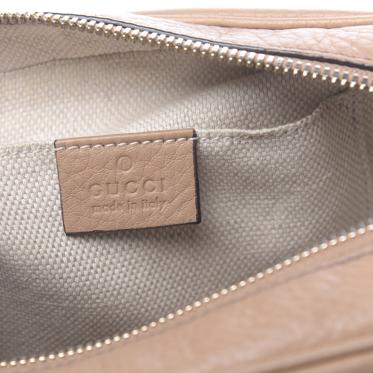 Pebbled Calfskin Small Soho Disco Bag Rose Beige