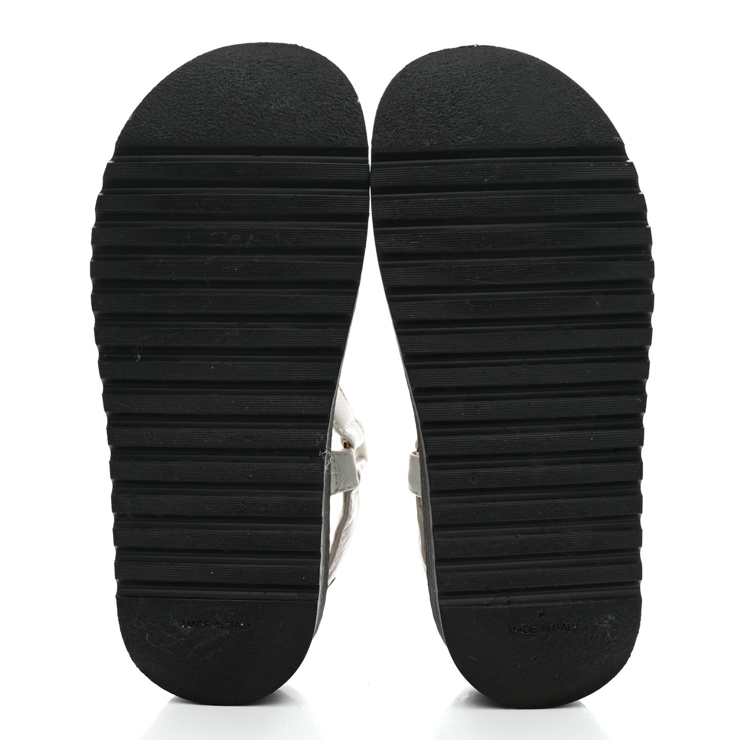 Lambskin Quilted CC Logo Platform Sandals 35 Black White Pink