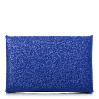 Hermes Chevre Mysore Calvi Card Case Bleu Electrique 1 of 7