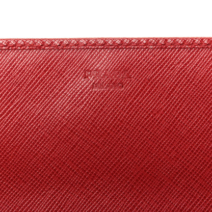 Prada Saffiano Metal Oro Chain Wallet Fuoco 6 of 9