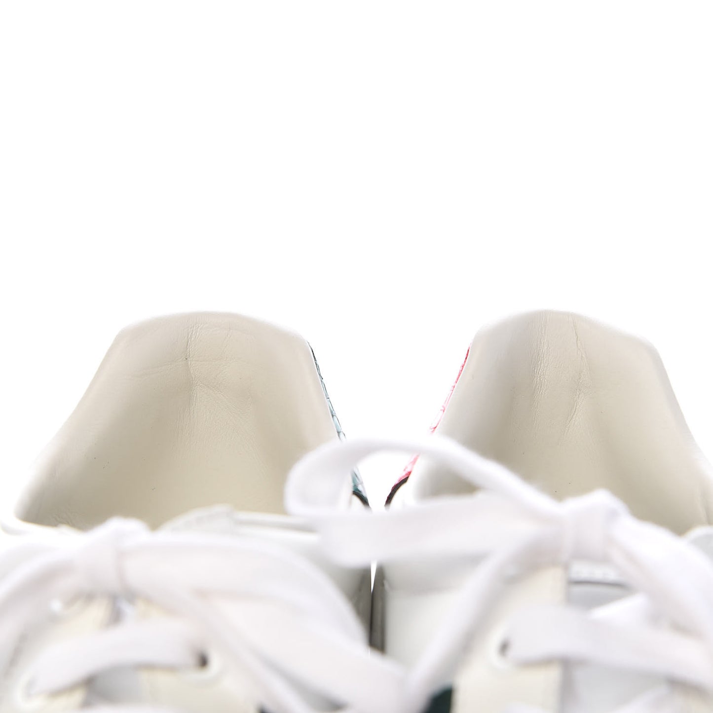 Calfskin Ayers Bee Embroidered Womens Ace Sneakers 37.5 White Green