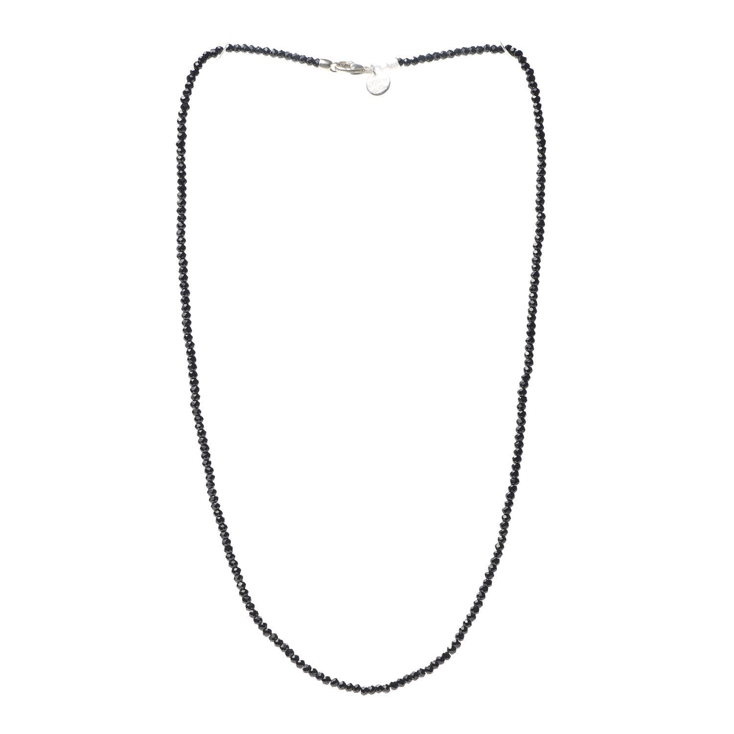 Tiffany Sterling Silver Black Spinel Ziegfeld Bead Necklace 3 of 6
