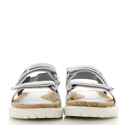 Christian Dior Technical Knit Jute Dioract 10mm Sandals 41 White Black 2 of 8