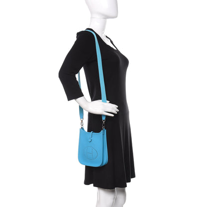 Hermes Taurillon Clemence Evelyne TPM Bleu Du Nord 2 of 11