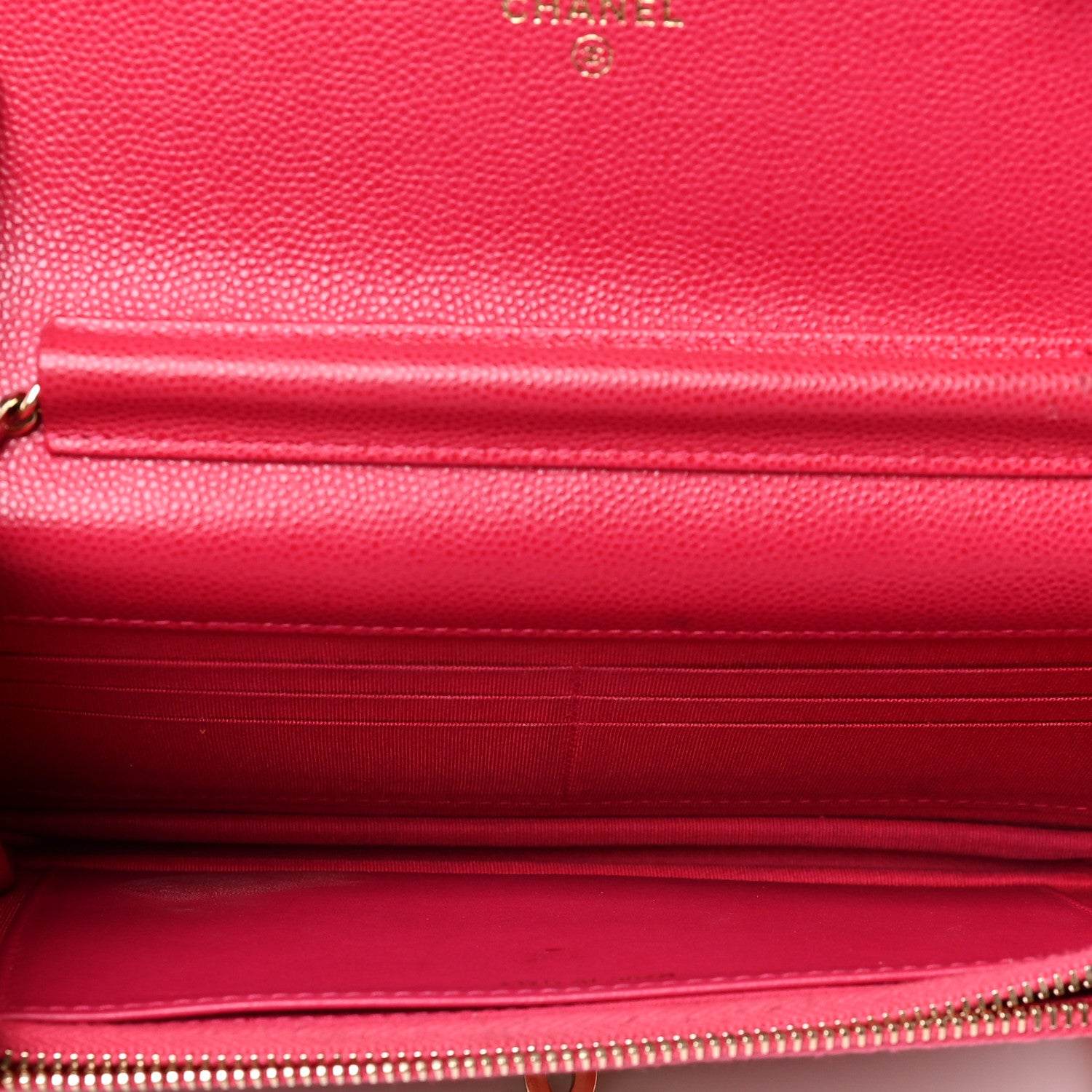 Chanel Caviar Quilted Golden Class Wallet On Chain WOC Fuchsia 4 of 9