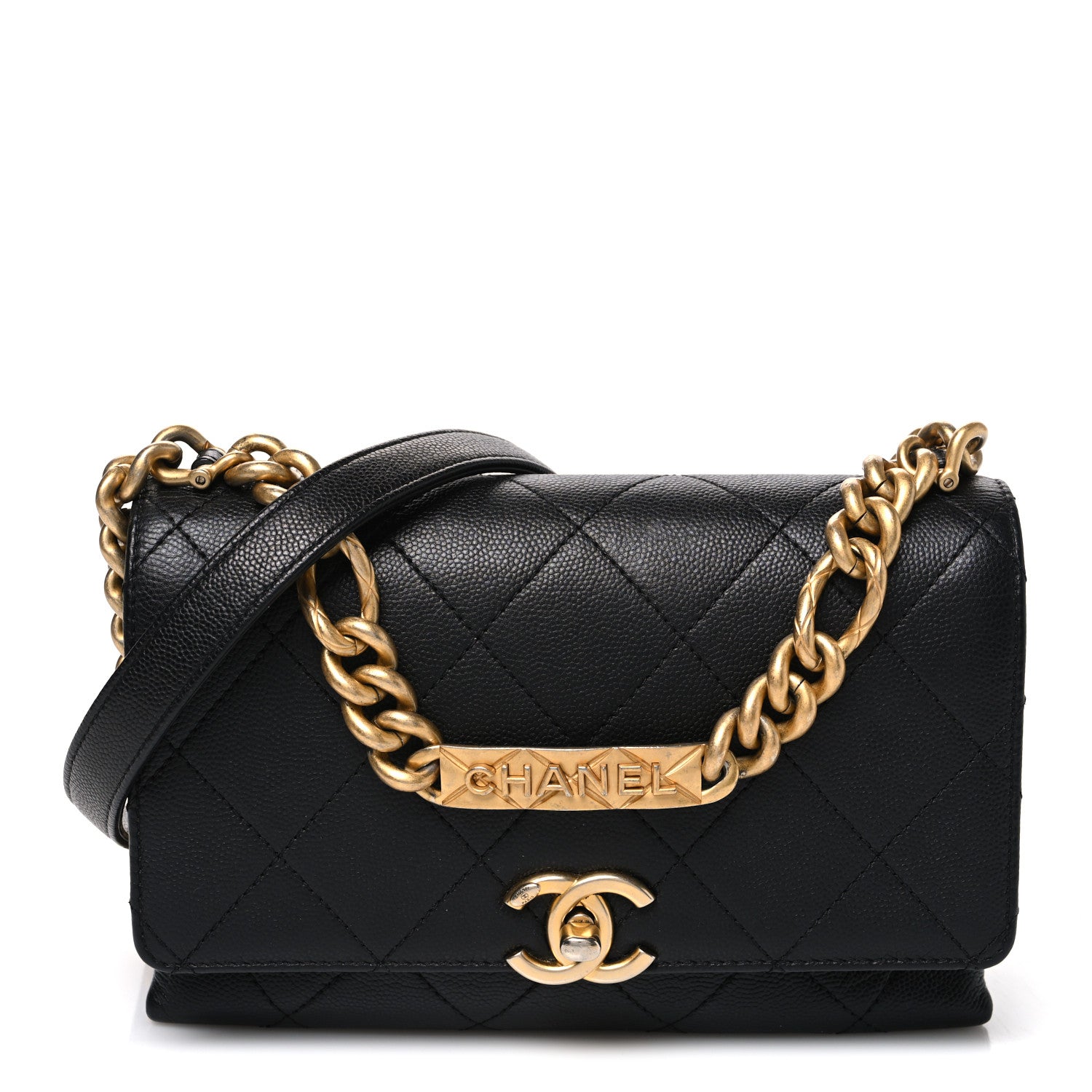 Chanel Caviar Quilted Mini Bracelet On Chain Flap Black 1 of 10