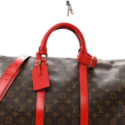Louis Vuitton Calfskin Monogram Keepall Bandouliere 50 Coquelicot 7 of 17