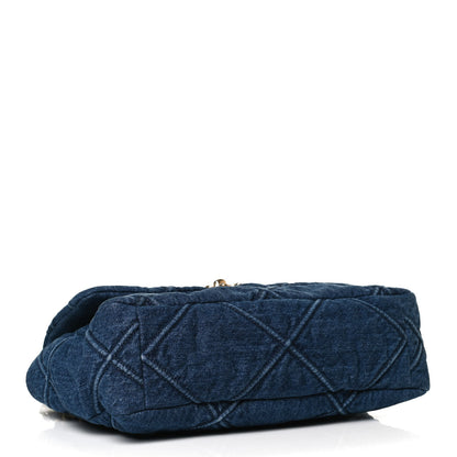 Chanel Denim Quilted Large Chanel 19 Flap Blue 4 of 10