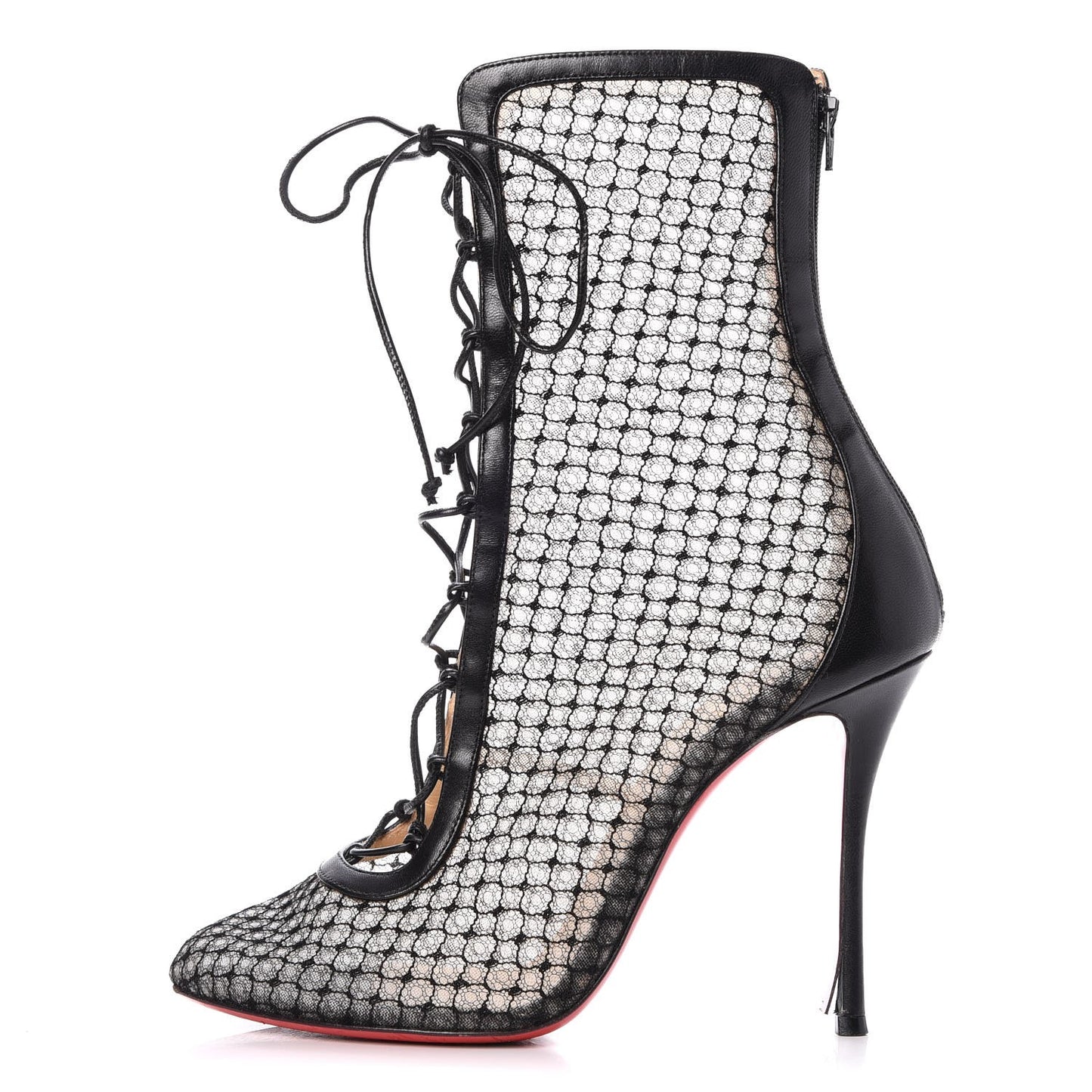 Nappa Fishnet Lace Hotero 100 Ankle Boots 39.5 Black