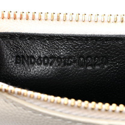 Saint Laurent Grain De Poudre Matelasse Chevron Monogram Fragments Zippered Card Case Crema Soft 7 of 8