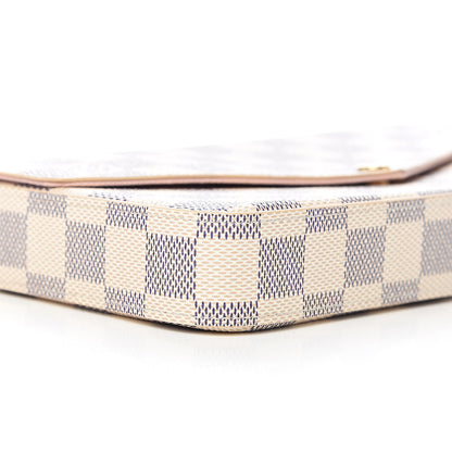Louis Vuitton Damier Azur Pochette Felicie Chain Wallet Rose Ballerine 9 of 12
