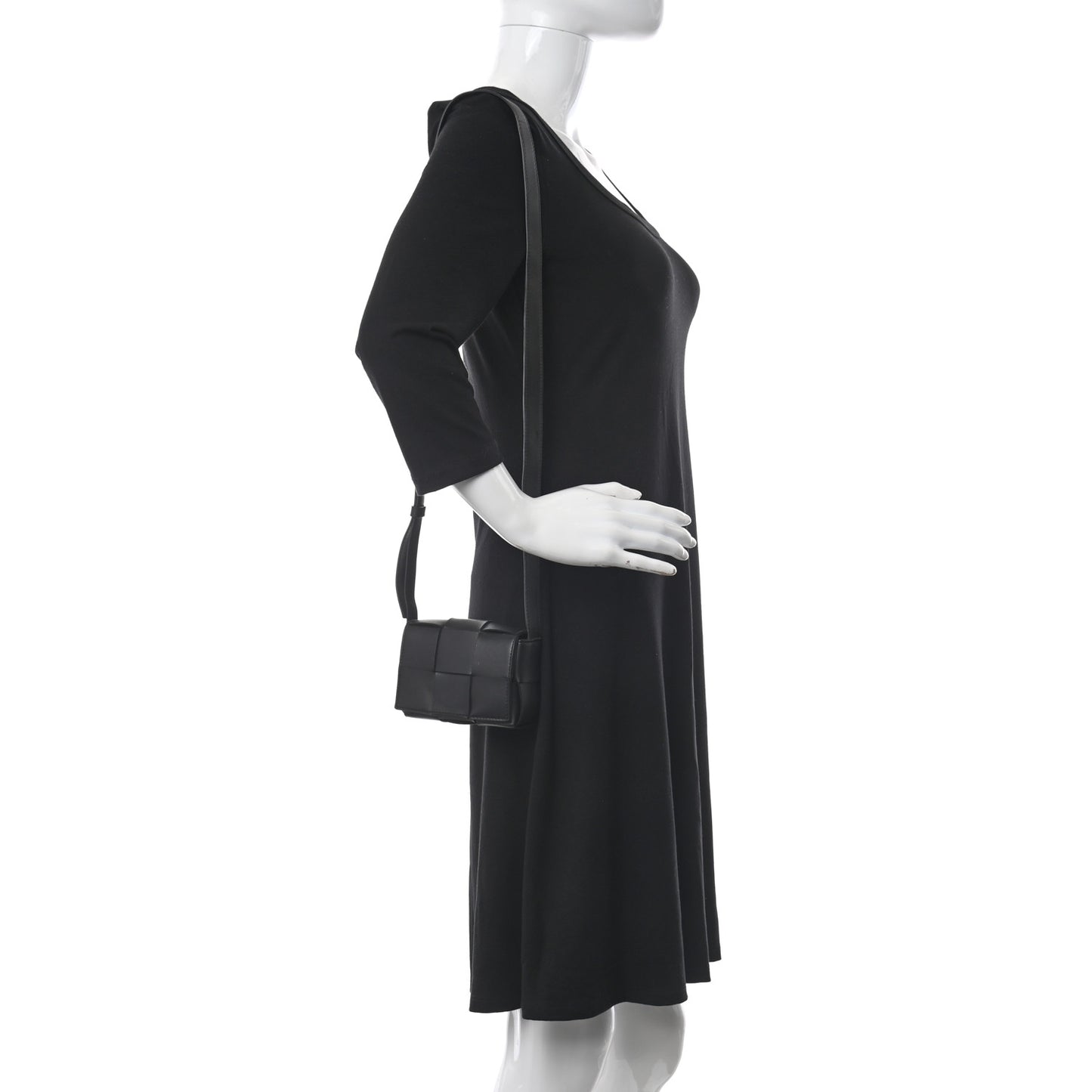 Lambskin Maxi Intrecciato Extra Mini Cassette Crossbody Bag Black