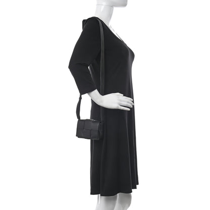 Bottega Veneta Lambskin Maxi Intrecciato Extra Mini Cassette Crossbody Bag Black 2 of 12
