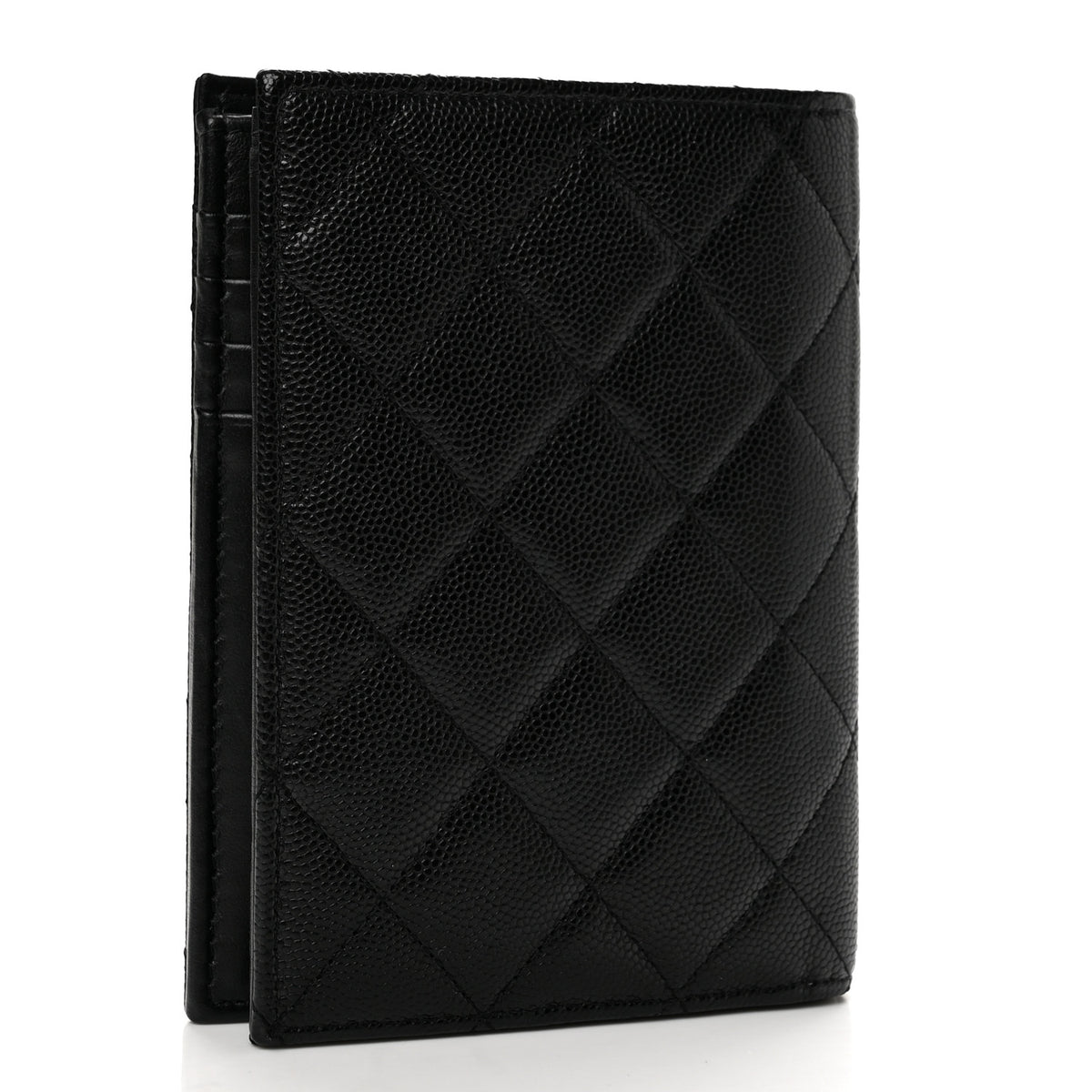 Caviar Quilted CC Passport Holder Black