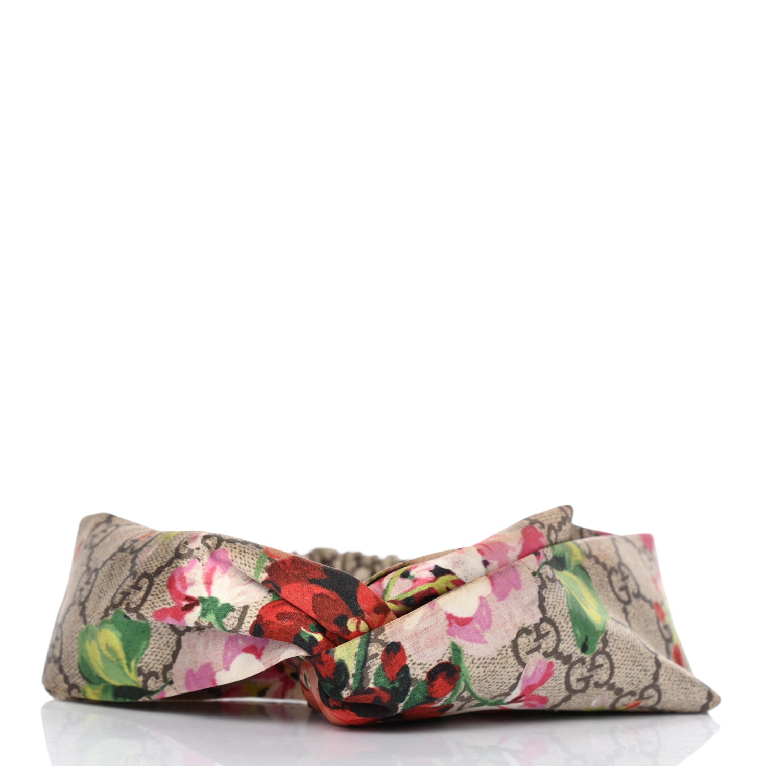 Gucci Silk Monogram Blooms Print Headband Antique Rose 2 of 5