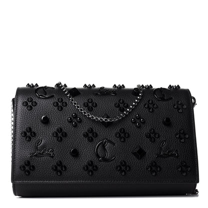 Christian Louboutin Calfskin Spikes Loubinthesky Paloma Clutch Black 1 of 5