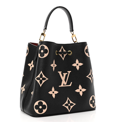 Louis Vuitton Empreinte Monogram Giant Neonoe MM Black Beige 3 of 9