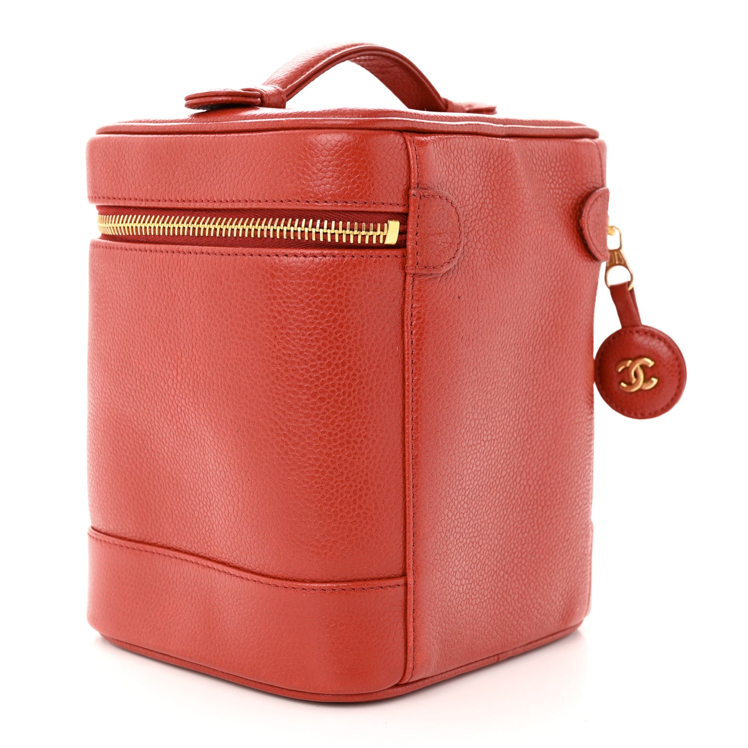 Chanel Caviar Vanity Cosmetic Case Red 3 of 14