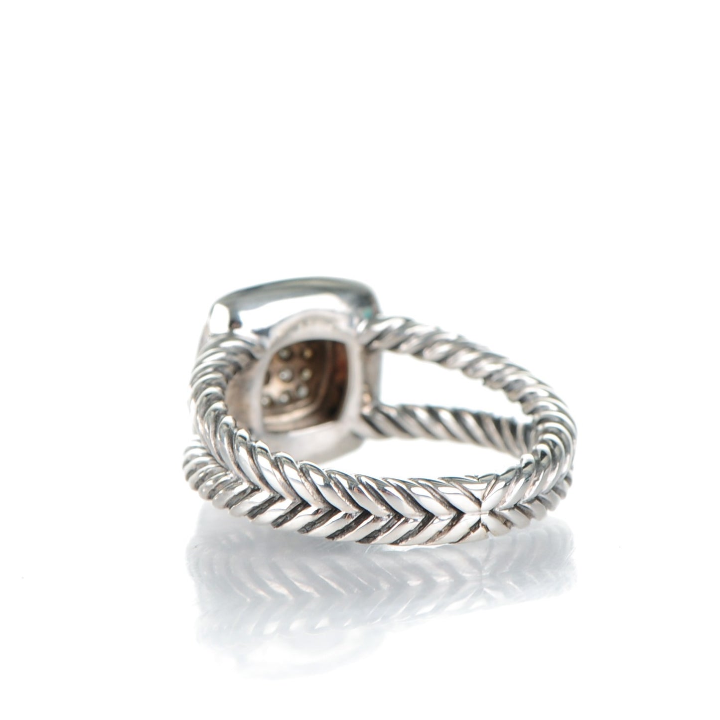 Sterling Silver Diamond 7mm Petite Albion Pave Ring 50 5.5